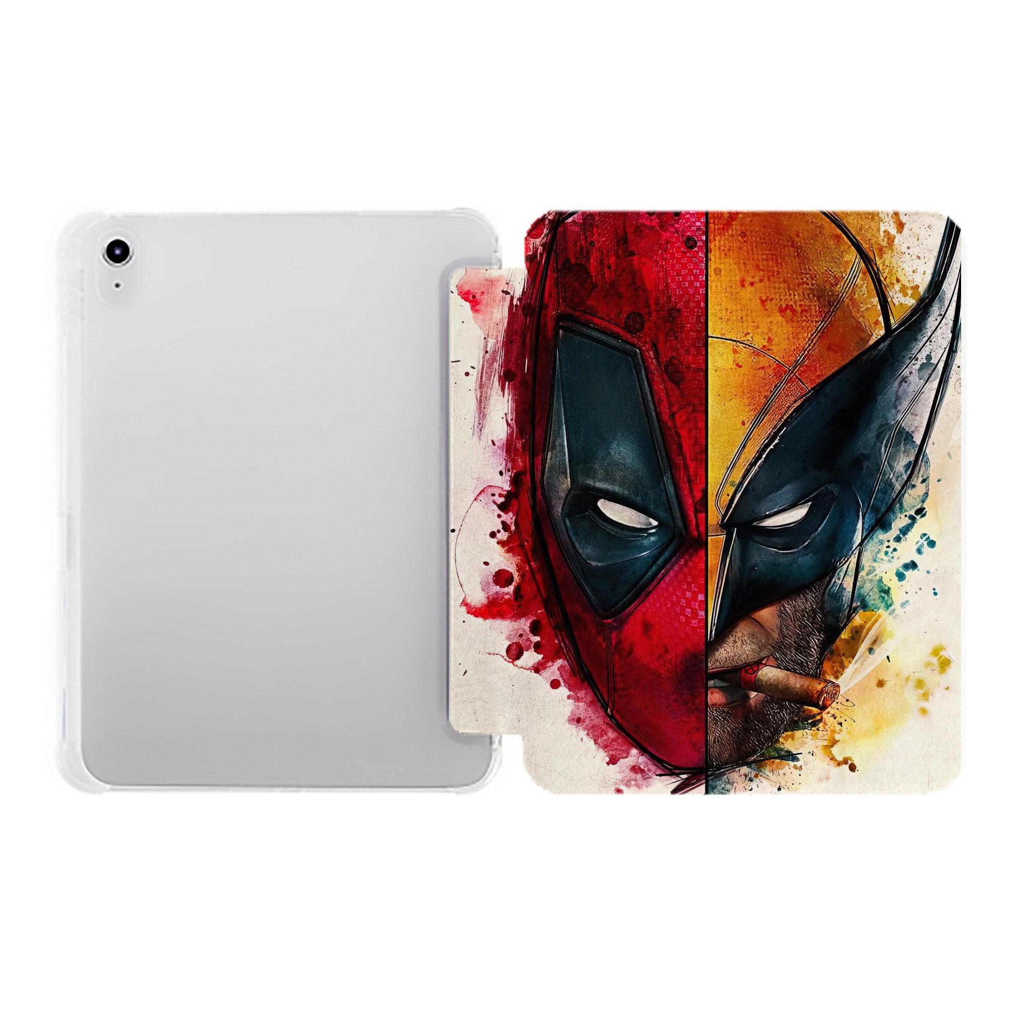 （画像用） Deadpool デッドプール IPad ケース ペン収納付き 三つ折りスタンド PUレザー×シリコン 対応機種9.5/10.5/10.9インチ